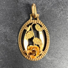 Load image into Gallery viewer, French Rose 18K Yellow Gold Charm Pendant