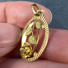 Load image into Gallery viewer, French Rose 18K Yellow Gold Charm Pendant
