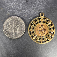 Load image into Gallery viewer, French Dropsy Madonna and Child 18K Yellow Rose Gold Charm Pendant