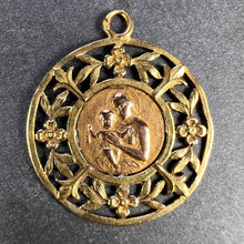 Load image into Gallery viewer, French Dropsy Madonna and Child 18K Yellow Rose Gold Charm Pendant