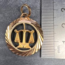 Load image into Gallery viewer, Zodiac Libra 18K Yellow Gold Charm Pendant