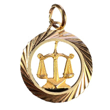 Load image into Gallery viewer, Zodiac Libra 18K Yellow Gold Charm Pendant