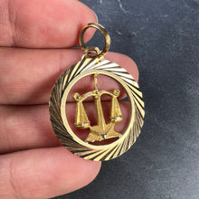 Load image into Gallery viewer, Zodiac Libra 18K Yellow Gold Charm Pendant