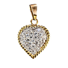 Load image into Gallery viewer, Italian Love Heart 18K Yellow White Gold Diamond Charm Pendant