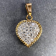 Load image into Gallery viewer, Italian Love Heart 18K Yellow White Gold Diamond Charm Pendant