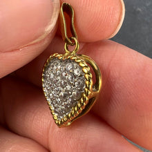 Load image into Gallery viewer, Italian Love Heart 18K Yellow White Gold Diamond Charm Pendant