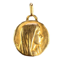 Load image into Gallery viewer, French Perroud Virgin Mary 18K Yellow Gold Charm Pendant