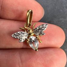 Load image into Gallery viewer, French Honey Bee Aquamarine 18K Yellow White Gold Charm Pendant