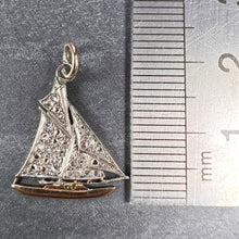 Load image into Gallery viewer, Yacht 14K Yellow Gold Platinum Diamond Charm Pendant