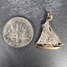 Load image into Gallery viewer, Yacht 14K Yellow Gold Platinum Diamond Charm Pendant