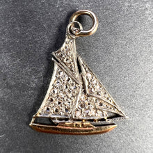 Load image into Gallery viewer, Yacht 14K Yellow Gold Platinum Diamond Charm Pendant