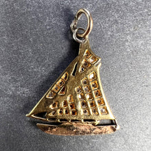 Load image into Gallery viewer, Yacht 14K Yellow Gold Platinum Diamond Charm Pendant