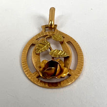 Load image into Gallery viewer, French Rose 18K Yellow Gold Charm Pendant