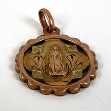 Load image into Gallery viewer, French Virgin Mary Rolled 18K Yellow Rose Gold Charm Pendant