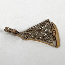 Load image into Gallery viewer, Yacht 14K Yellow Gold Platinum Diamond Charm Pendant