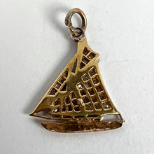 Load image into Gallery viewer, Yacht 14K Yellow Gold Platinum Diamond Charm Pendant