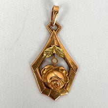 Load image into Gallery viewer, French Rose 18K Yellow Gold Pearl Charm Pendant