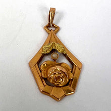 Load image into Gallery viewer, French Rose 18K Yellow Gold Pearl Charm Pendant