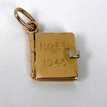 Load image into Gallery viewer, French Christmas Book 18K Yellow White Gold Charm Pendant