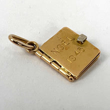 Load image into Gallery viewer, French Christmas Book 18K Yellow White Gold Charm Pendant