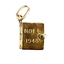 Load image into Gallery viewer, French Christmas Book 18K Yellow White Gold Charm Pendant