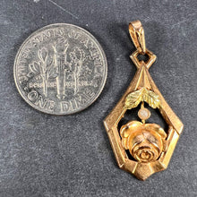 Load image into Gallery viewer, French Rose 18K Yellow Gold Pearl Charm Pendant