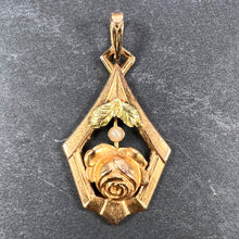 Load image into Gallery viewer, French Rose 18K Yellow Gold Pearl Charm Pendant