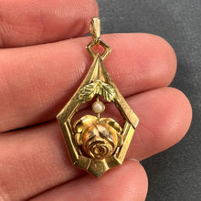 Load image into Gallery viewer, French Rose 18K Yellow Gold Pearl Charm Pendant