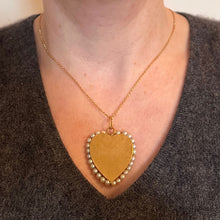 Load image into Gallery viewer, 14K Yellow Gold Pearl Large Heart Charm Pendant