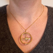 Load image into Gallery viewer, Vintage Large Genie Lamp 14K Yellow Gold Red Ruby Kinetic Charm Pendant