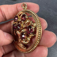 Load image into Gallery viewer, Large Yellow Gold Red Garnet Tree of Life Medallion Charm Pendant
