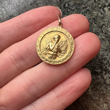 Load image into Gallery viewer, French Cupid and Lovebirds 18K Yellow Gold Charm Pendant