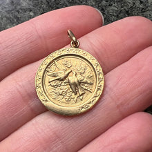 Load image into Gallery viewer, French Cupid and Lovebirds 18K Yellow Gold Charm Pendant