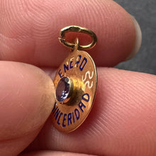 Load image into Gallery viewer, Mini January Sincerity 18K Yellow Gold Enamel Amethyst Aquarius Zodiac Birthstone Charm Pendant