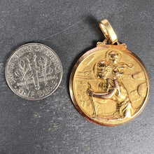 Load image into Gallery viewer, French Saint Christopher 18K Yellow Gold Charm Pendant