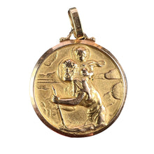 Load image into Gallery viewer, French Saint Christopher 18K Yellow Gold Charm Pendant