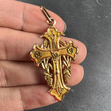 Load image into Gallery viewer, Antique French 18K Rose Gold Harvest Cross Pendant