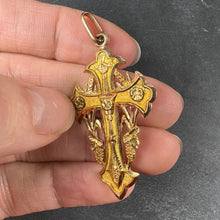 Load image into Gallery viewer, Antique French 18K Rose Gold Harvest Cross Pendant