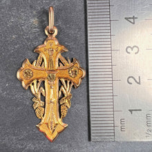 Load image into Gallery viewer, Antique French 18K Rose Gold Harvest Cross Pendant