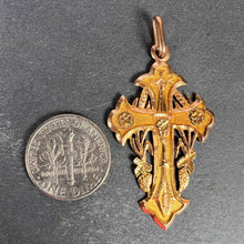 Load image into Gallery viewer, Antique French 18K Rose Gold Harvest Cross Pendant