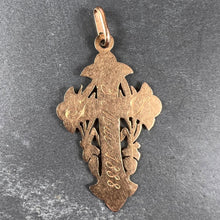 Load image into Gallery viewer, Antique French 18K Rose Gold Harvest Cross Pendant