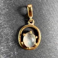 Load image into Gallery viewer, 18K Yellow Gold Rainbow Moonstone Labradorite Charm Pendant