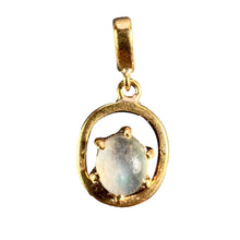 Load image into Gallery viewer, 18K Yellow Gold Rainbow Moonstone Labradorite Charm Pendant