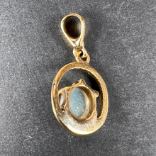 Load image into Gallery viewer, 18K Yellow Gold Rainbow Moonstone Labradorite Charm Pendant