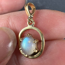Load image into Gallery viewer, 18K Yellow Gold Rainbow Moonstone Labradorite Charm Pendant