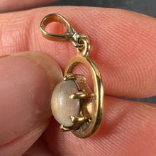 Load image into Gallery viewer, 18K Yellow Gold Rainbow Moonstone Labradorite Charm Pendant
