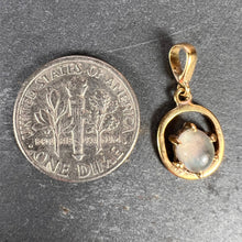 Load image into Gallery viewer, 18K Yellow Gold Rainbow Moonstone Labradorite Charm Pendant