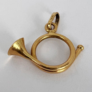 French Horn 18K Yellow Gold Charm Pendant