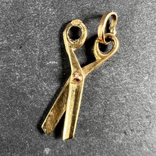 Load image into Gallery viewer, 18K Yellow Gold Scissors Charm Pendant