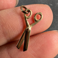 Load image into Gallery viewer, 18K Yellow Gold Scissors Charm Pendant